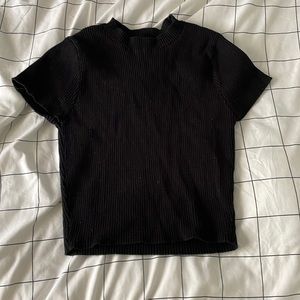 Cropped black Knitted tee, Small, Forever 21
